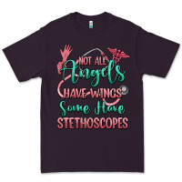 Plum not all angels have wings some have stethoscopes Premium Tee - RanaPortraitStore