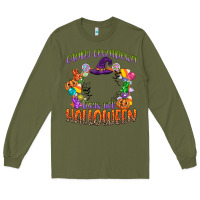Army Green candy countdown days till halloween Long Sleeve Tee - CowGirlArtShop