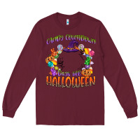Burgundy candy countdown days till halloween Long Sleeve Tee - CowGirlArtShop