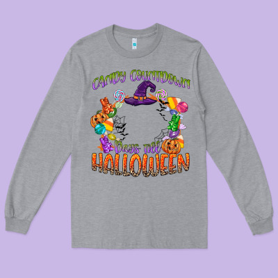 Candy Countdown Days Till Halloween Long Sleeve Tee Designed By Cowgirlartshop