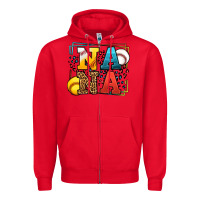 Red Baseball and Softball nana Zipper Hoodie - LillyAllenDesigns