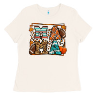 Bone Fall American Football Autumn Mama Ladies Tee - LillyAllenDesigns