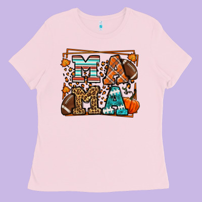 Fall American Football Autumn Mama Ladies Tee Designed By Lillyallendesigns