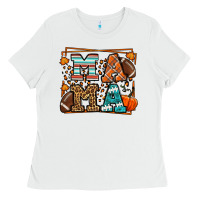 White Fall American Football Autumn Mama Ladies Tee - LillyAllenDesigns