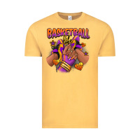 Vintage Mustard Basketball life afro girl sneakers Vintage Tee - RanaPortraitStore