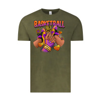 Vintage Olive Basketball life afro girl sneakers Vintage Tee - RanaPortraitStore