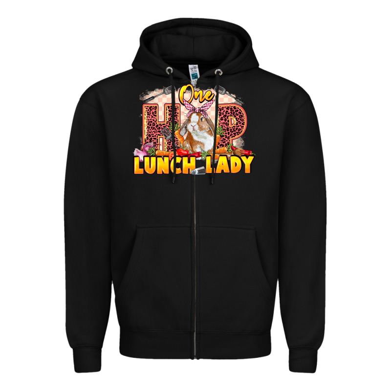 One Hip Lunch Lady Easter Day Zipper Hoodie by LillyAllenDesigns | Teevron