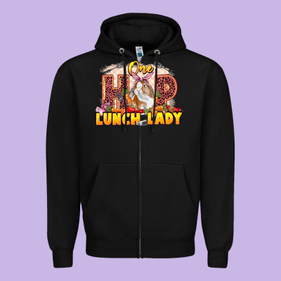 One Hip Lunch Lady Easter Day Zipper Hoodie Designed By Lillyallendesigns