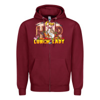 Burgundy One hip lunch lady Easter Day Zipper Hoodie - LillyAllenDesigns