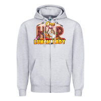 Heather Grey One hip lunch lady Easter Day Zipper Hoodie - LillyAllenDesigns