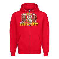 Red One hip lunch lady Easter Day Zipper Hoodie - LillyAllenDesigns
