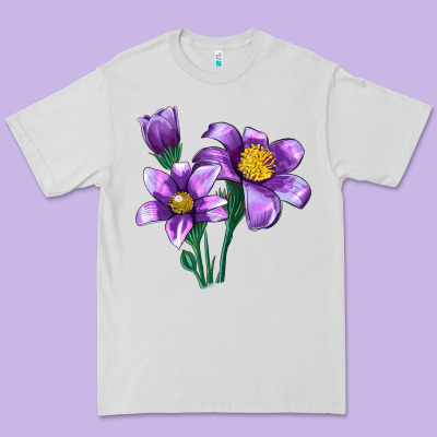 Pasque Flower Illustrations Premium Tee Designed By Lillyallendesigns