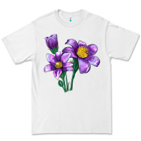 White Pasque Flower Illustrations Premium Tee - LillyAllenDesigns