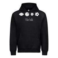 Black Funny Sports Balls Gag Gift Urban Hoodie - lanVoArt