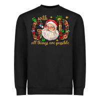 Black with god all things are possible with santa claus bbs Heavyweight Sweatshirt - BundleAndBundleShop