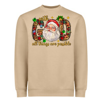 Mushroom with god all things are possible with santa claus bbs Heavyweight Sweatshirt - BundleAndBundleShop