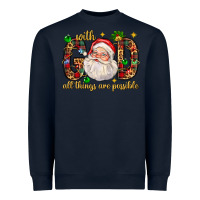 Navy with god all things are possible with santa claus bbs Heavyweight Sweatshirt - BundleAndBundleShop