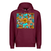 Burgundy western mom Premium Hoodie - RanaPortraitStore