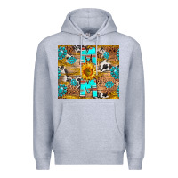 Heather Grey western mom Premium Hoodie - RanaPortraitStore