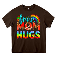 Chocolate Brown Pride LGBTQ Free Mom Hugs Heavy Core Tee - BundleAndBundleShop