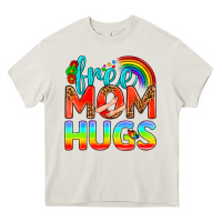 Cream Pride LGBTQ Free Mom Hugs Heavy Core Tee - BundleAndBundleShop
