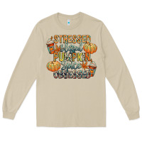Mushroom stressed blessed pumpkin spice obsessed Long Sleeve Tee - CowGirlArtShop