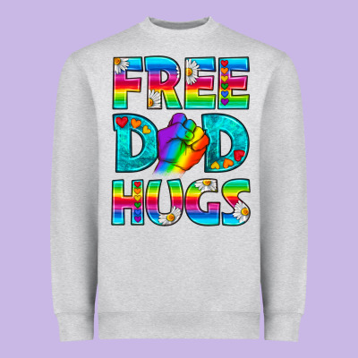 Pride Lgbtq Free Dad Hugs Heavyweight Sweatshirt Designed By Bundleandbundleshop