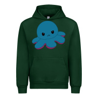 Forest Green angry blue moody reversible octopus Urban Hoodie - lanVoArt