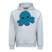 Heather Grey angry blue moody reversible octopus Urban Hoodie - lanVoArt
