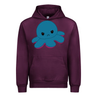 Mauve Wine angry blue moody reversible octopus Urban Hoodie - lanVoArt