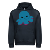 Navy angry blue moody reversible octopus Urban Hoodie - lanVoArt
