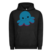 Pigment Black angry blue moody reversible octopus Urban Hoodie - lanVoArt