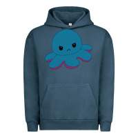 Pigment Midnight Navy angry blue moody reversible octopus Urban Hoodie - lanVoArt