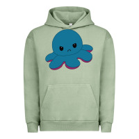 Pigment Oil Green angry blue moody reversible octopus Urban Hoodie - lanVoArt