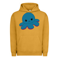 Pigment Peanut Butter angry blue moody reversible octopus Urban Hoodie - lanVoArt
