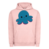 Pigment Salmon angry blue moody reversible octopus Urban Hoodie - lanVoArt
