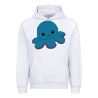 White angry blue moody reversible octopus Urban Hoodie - lanVoArt