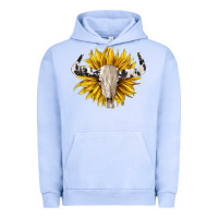 Pigment Grape Ice cowhide bull skull and sunflower Urban Hoodie - BarkalooDesign