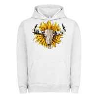 Pigment Lunar Rock cowhide bull skull and sunflower Urban Hoodie - BarkalooDesign