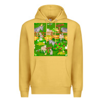 Antique Gold farm life seamless pattern Premium Hoodie - FaDigitalArtStudio