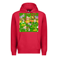 Cardinal farm life seamless pattern Premium Hoodie - FaDigitalArtStudio