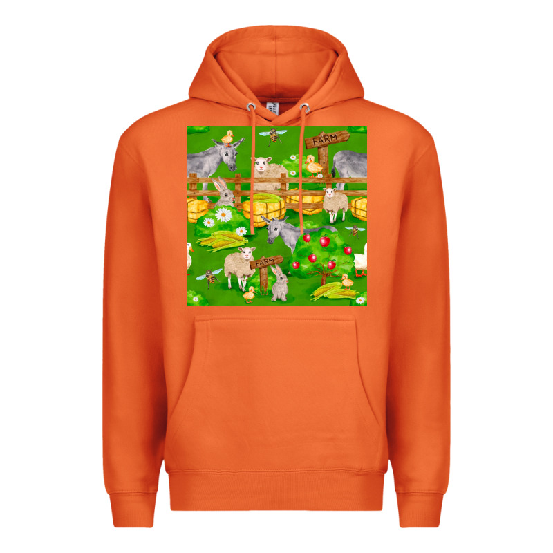 Farm Life Seamless Pattern Premium Hoodie by FaDigitalArtStudio | Teevron