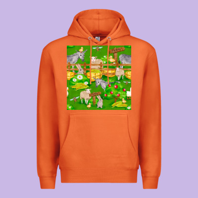 Farm Life Seamless Pattern Premium Hoodie Designed By Fadigitalartstudio