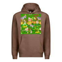 Chestnut farm life seamless pattern Premium Hoodie - FaDigitalArtStudio