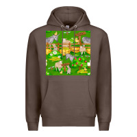 Coffee farm life seamless pattern Premium Hoodie - FaDigitalArtStudio