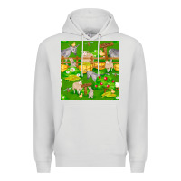 Dove Grey farm life seamless pattern Premium Hoodie - FaDigitalArtStudio