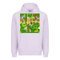 Lilac farm life seamless pattern Premium Hoodie - FaDigitalArtStudio