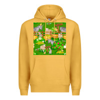 Mustard farm life seamless pattern Premium Hoodie - FaDigitalArtStudio