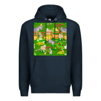 Navy farm life seamless pattern Premium Hoodie - FaDigitalArtStudio