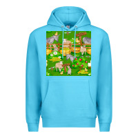 Ocean Blue farm life seamless pattern Premium Hoodie - FaDigitalArtStudio